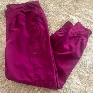 Wink 123 Comfort Waist Cargo Jogger in Wine.